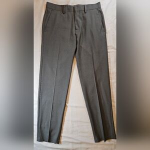 Haggar Mens Gray Straight Fit Pocketed Dress Slacks Size 30x30